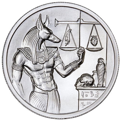 Anubis - Obverse - High Relief 2oz Silver Bullion - Original Design