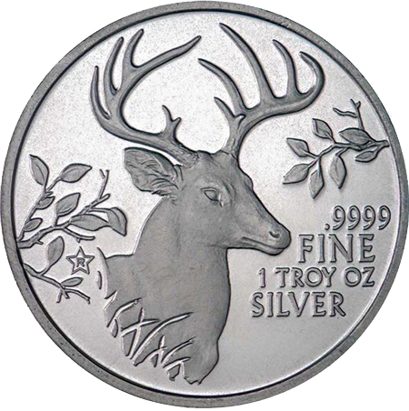 Texas Precious Metals Deer - 1oz Silver Bullion 1.5'' - Original Design