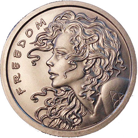 Freedom Girl - 1 oz. Silver Bullion, 1.5'' - Original Design