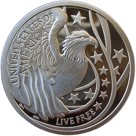 Liberty's Glory - 1 oz. Silver, 1.5'' - Design by Gary Marks
