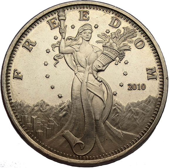 Ted's Liberty - Silver Bullion 1.5'' - Original Design from Client's Photo