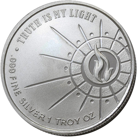 Veritas Lux Mea; Truth Is My Light - Reverse - 1oz silver 1.5'' - Original Design 'Latin Series'