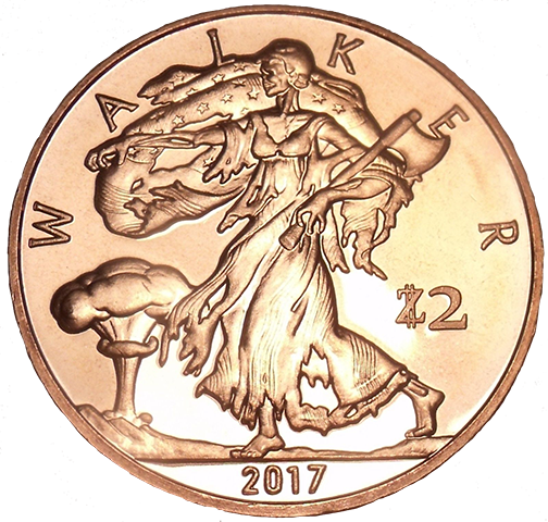 Zombucks - Walker - 1oz Silver 1.5'' - Original Design